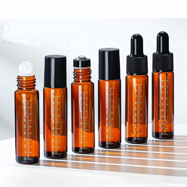 10ml Amber Glass Roll On Bottles - Wholesale Travel Perfume & Essential Oil Bottles