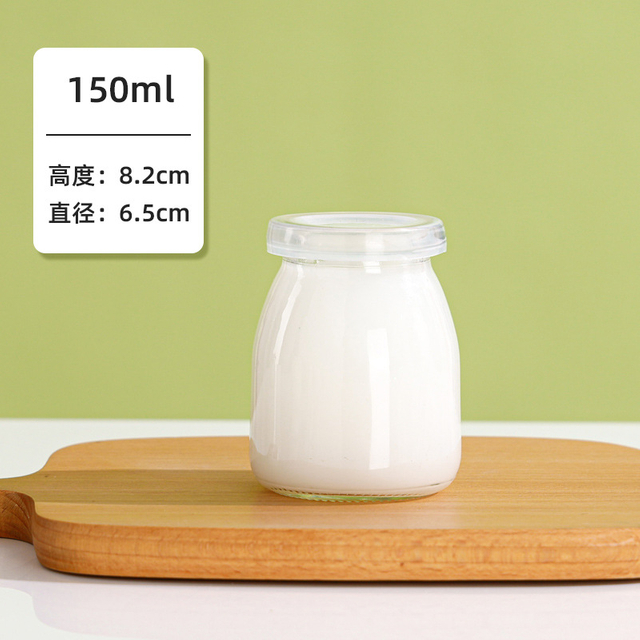 Custom 50ml 100ml 150ml 200ml Small Honey Jar Empty Milk Pudding Jar Bottle Glass Jars for Yogurt