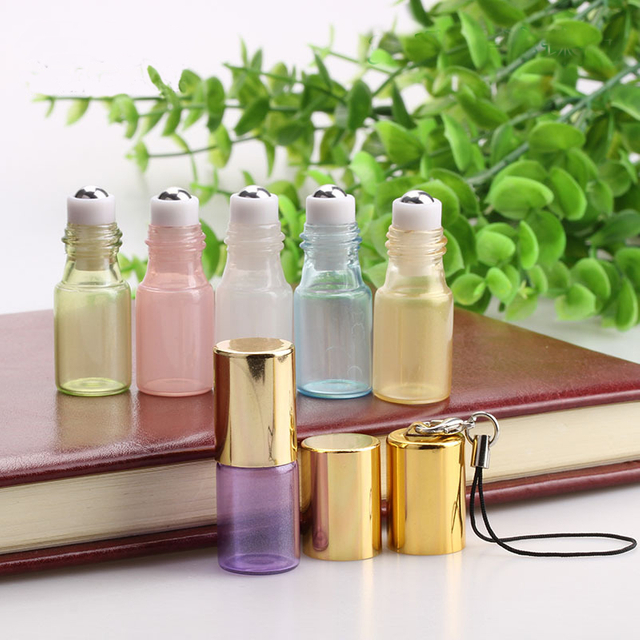 3ml Steel Rollerball Pendant Bottles - Refillable Essential Oil Necklace Vials