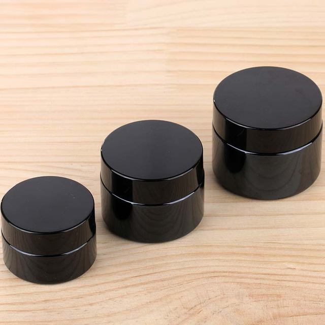 Matte Black Slant Shoulder Glass Cream Jar - 20g/30g/50g