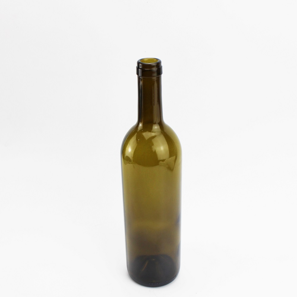 Cheap Price 750ML Antique Green Wine Bottle Glass With Cork Top