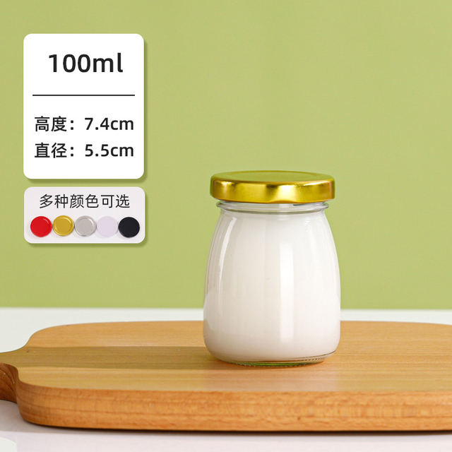 Wholesale Empty 50Ml 100Ml 150Ml 200Ml Pudding Yoghurt Glass Jar Dessert Glass Bottle Milk Glass Jars With Lid