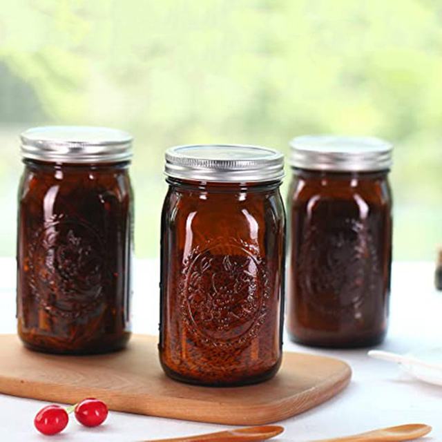 AmberSeal Wide-Mouth Glass Jar - 32oz