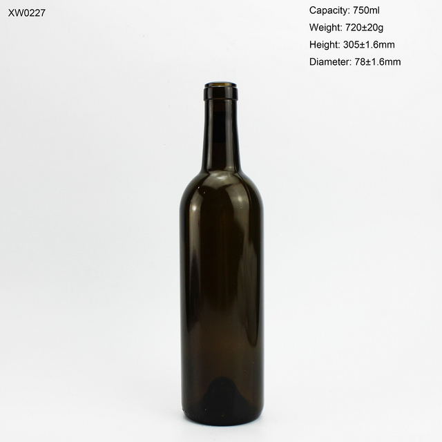 750ml Antique Green Wine Glass Bottle