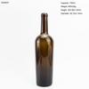 OEM Bordeaux 750ml Cork Top Antique Green Glass Bottle For Wine