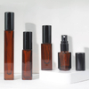 Amber UV-Shield Square Perfume Bottle With Lids