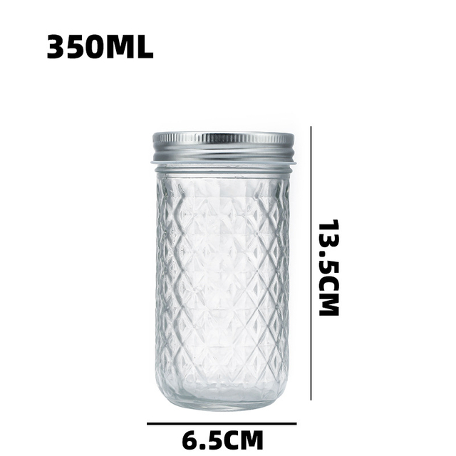Diamond Jar 350ml Pickle Jar Food Jar Jam Glass Jar