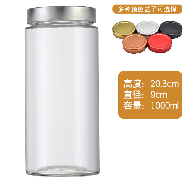 1000ml Clear Glass Jar with Screw Lid
