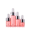 Pink Glass Dropper Bottles 1ml-5ml - Cosmetic & Essential Oil Refill Vials 