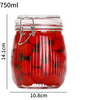 500ml-1500ml Vertical-Groove Snap-Seal Glass Jars