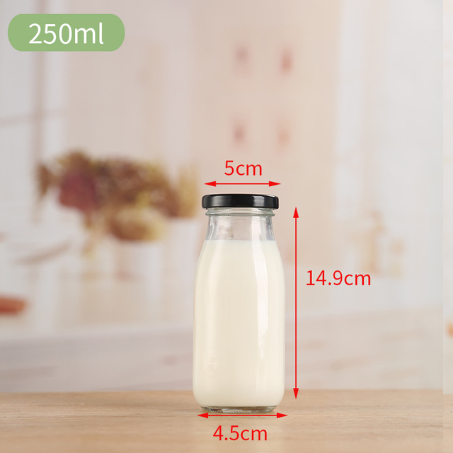 250ML Milk Bottle Juice Beverage Glass 