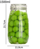 500ml-1500ml Vertical-Groove Snap-Seal Glass Jars