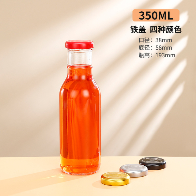 Fruit Wine Glass Bottle 350ml with iron Cap Custom Mold