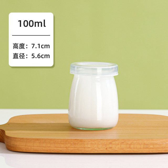 Eco-frendly Natural 100ml 200ml Pudding Glass Jar with Lid Recycled Clear Glass Jar for Pudding Jam
