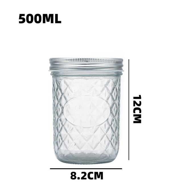Diamond Caviar Jar 500ml Food Jam Sealed Glass Jar 