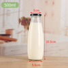 Milk Bottle 500ML Juice Beverage Glass Sealed Bottle with Cap 