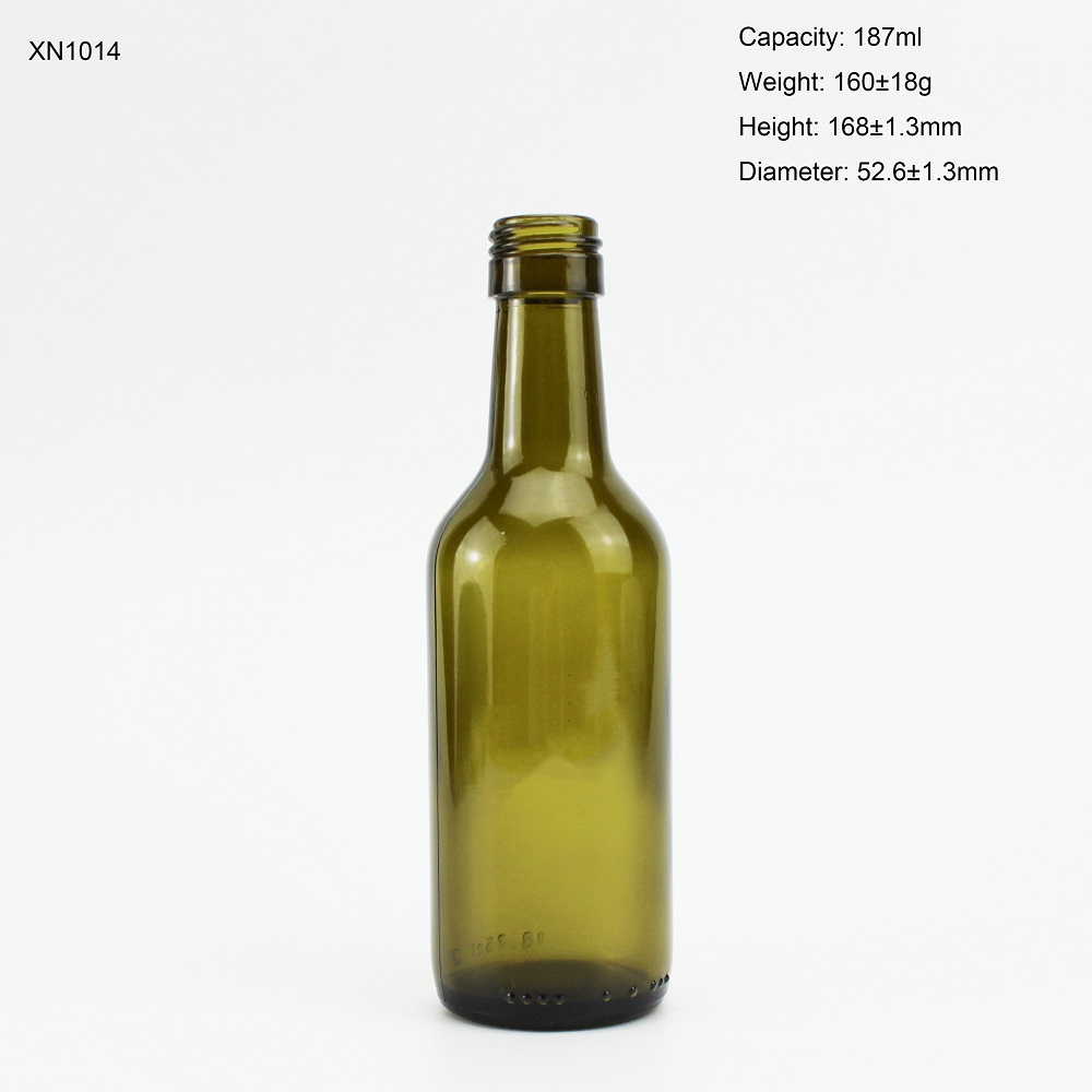 187ML Dark Green Wine Bottle With Screw Top