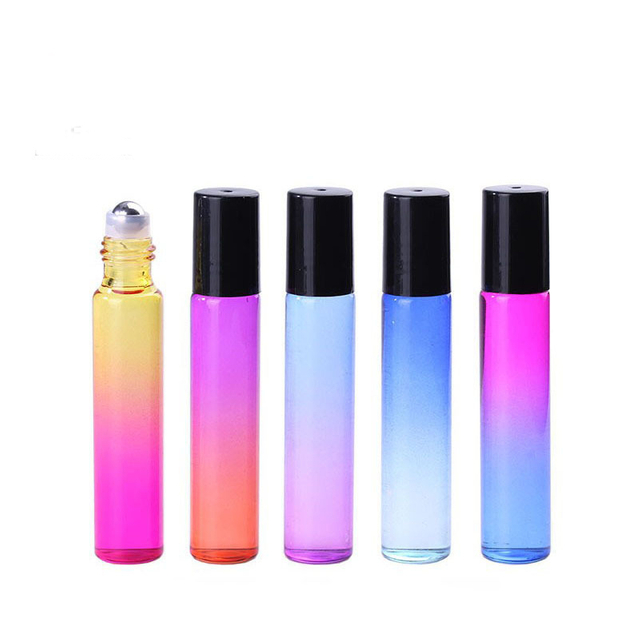 10ml Color Gradient Glass Roller Bottles - Essential Oil & Perfume Refill Vials