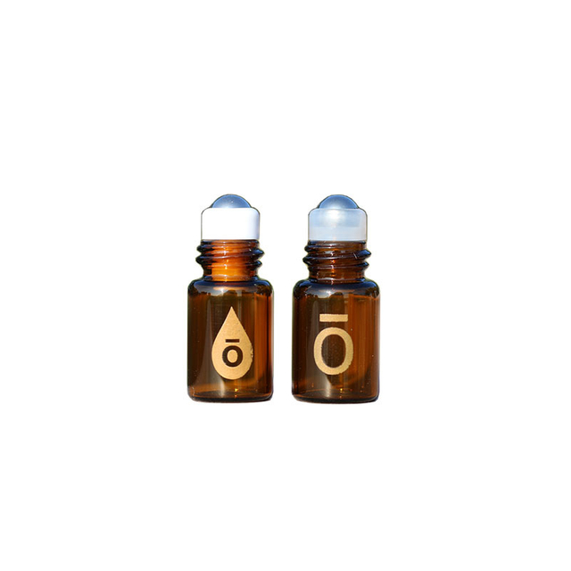 Wholesale 2ml Amber Glass Sample Rollers - Gold Logo Customizable Mini Roller Bottles