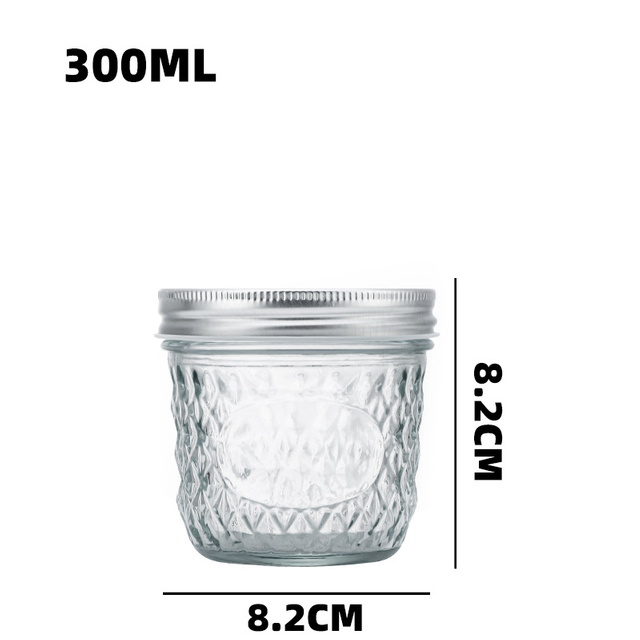 Diamond Jar 300ml Pickle Jar Food Jar Jam Glass Jar 