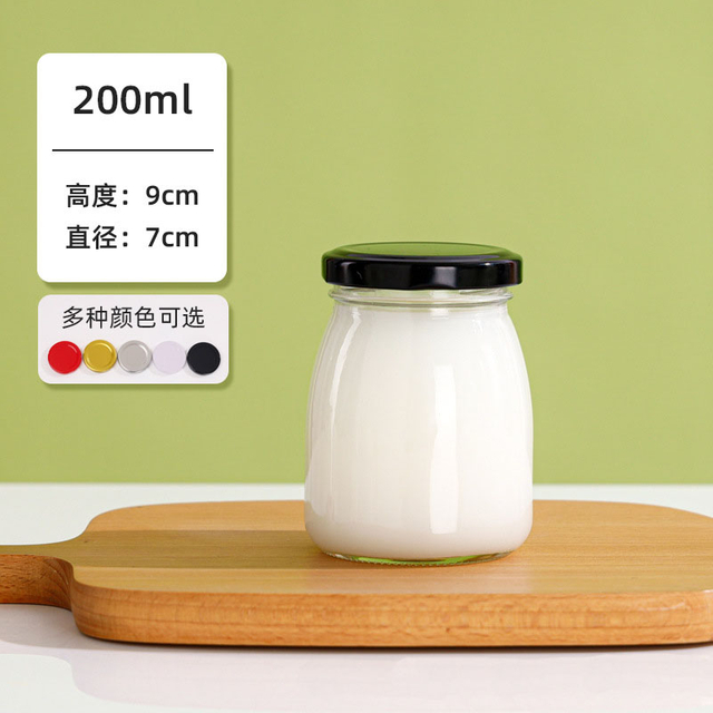 High Quality 200ml Clear Glass Pudding Jars with Tinplate Lids