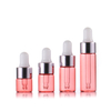 Pink Glass Dropper Bottles 1ml-5ml - Cosmetic & Essential Oil Refill Vials 