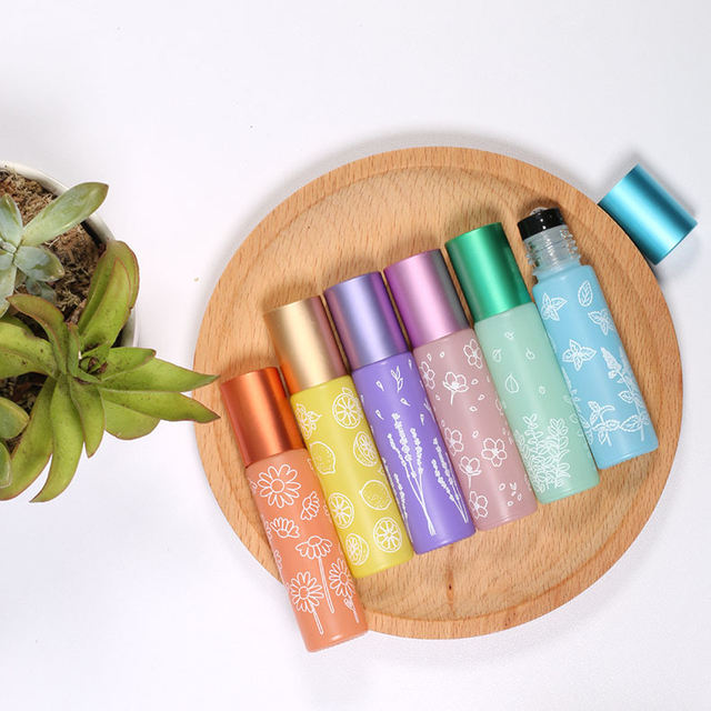  Wholesale 10ml Patterned Glass Roller Bottles